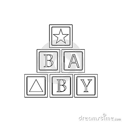 alphabetic cubes icon. Element of cyber security for mobile concept and web apps icon. Thin line icon for website design and Stock Photo