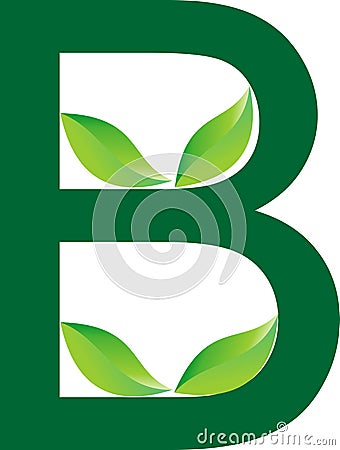 Alphabetic green color logo design for a herbal product company and for plant nursery business Stock Photo