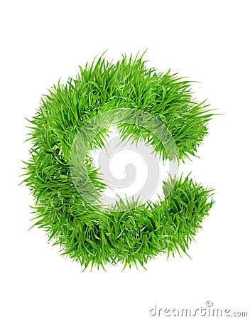 ALPHABETIC GREEN LEAF LETTER, A TO Z , LETTER C 3D ILLUSTRATION Stock Photo