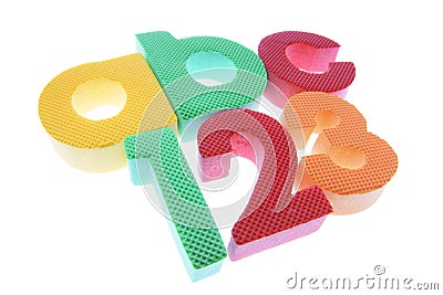 Alphabets and Numbers Stock Photo