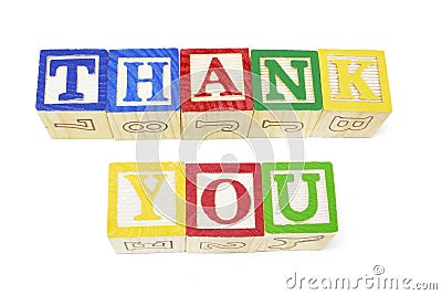 Alphabets of Thank You Stock Photo