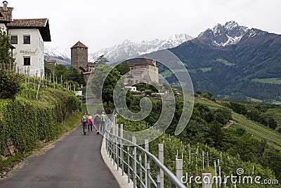 alpine castle hiking Editorial Stock Photo