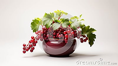 Alpine Currant plant on a pot on white background Stock Photo