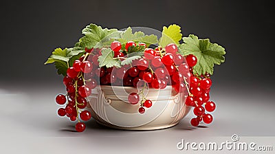 Alpine Currant plant on a pot on white background Stock Photo