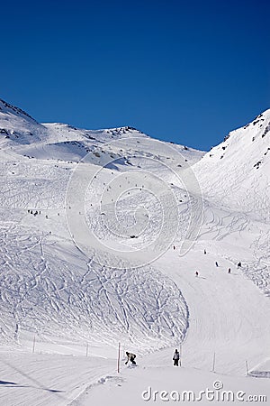 Alpine downhill slope Stock Photo