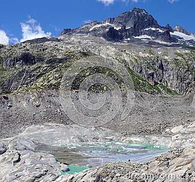 Alpine glacier melt Stock Photo