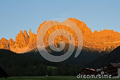 Alpine glow, dolomites Stock Photo