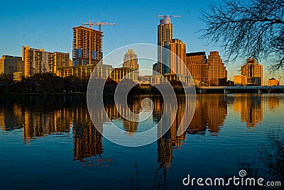 Alpine Glow Golden Hour Austin Texas a City to call Home Stock Photo