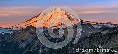 Alpine Glow on Mt. Baker Stock Photo