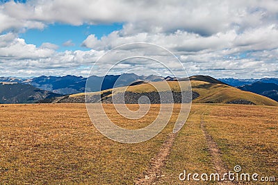 Alpine Grassland Scenery in Sichuan, China Stock Photo