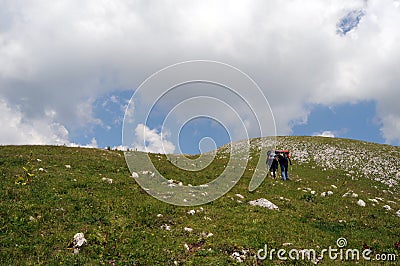Alpine hikers Stock Photo