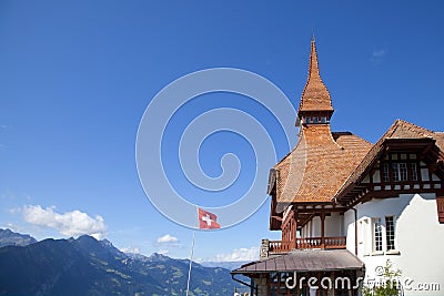 Alpine house in Interlaken Stock Photo