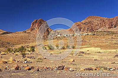 Alpine landscape in Atlas Mountains Stock Photo