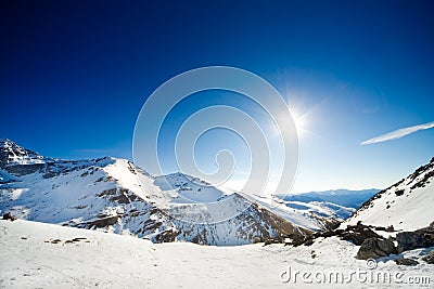 Alpine landscape with copyspace Stock Photo