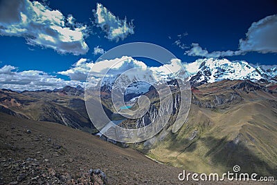 Alpine landscape in Cordiliera Huayhuash Stock Photo