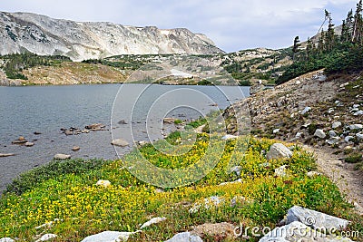 Alpine landscape in the Medicine Bow Mountains of Wyoming Stock Photo