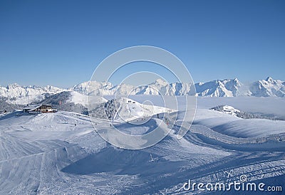 The Alpine mountains Stock Photo