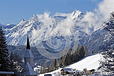 Alpine resort town Stock Photo