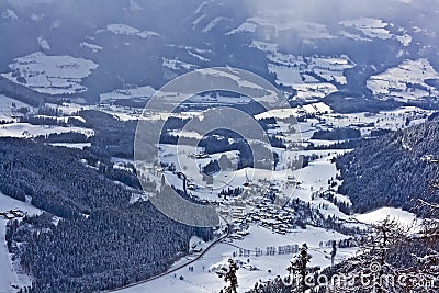 Alpine resort town Stock Photo