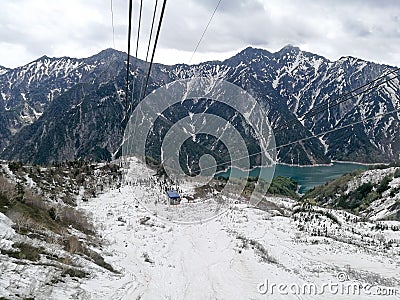 Alpine ropeway transportation Nagano, Japan Stock Photo