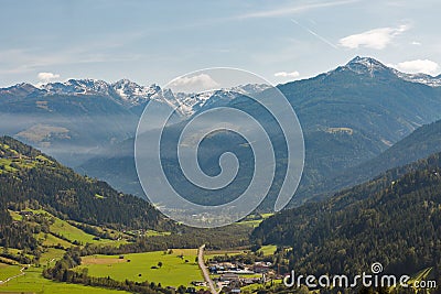 Alpine rural landscape in Western Carinthia, Austria. Stock Photo