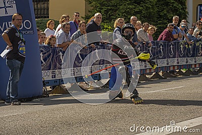 Alpine skiing world championship 2022 skater with the helmet sports Editorial Stock Photo