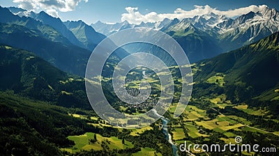 Alpine Splendor: A Majestic View of the German Alps Stock Photo