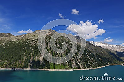 Alpine summer landscape of Schlegeisspeicher lake in the Ziller Alps, Austria Stock Photo