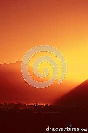 Alpine Sunrise Stock Photo