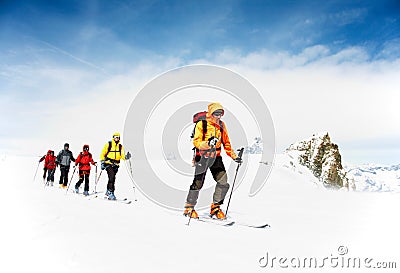 Alpine touring skiers Editorial Stock Photo