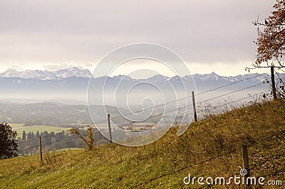 Alpine Upland and Alps Stock Photo