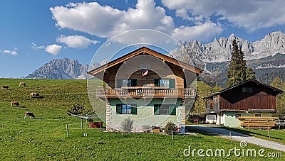 Alpine village Going am Wilden Kaiser. Tyrol, Austria Editorial Stock Photo