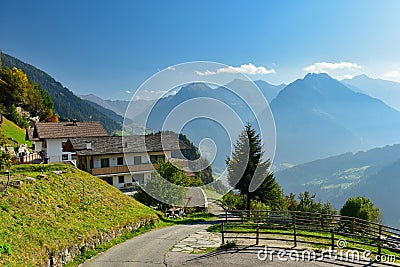 Alpine village of Stulles in the Alps. South Tyrol, Italy Stock Photo