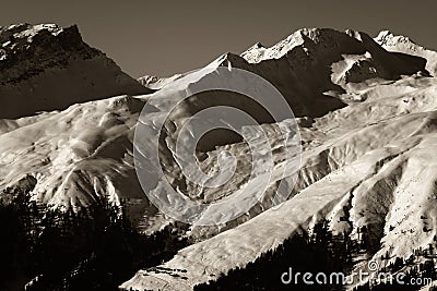 Alpine Wintersport Vista Stock Photo