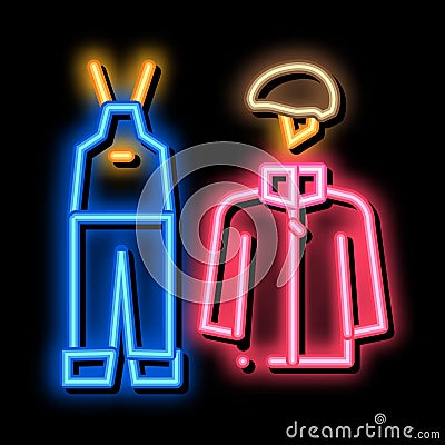 alpinism clothes neon glow icon illustration Vector Illustration