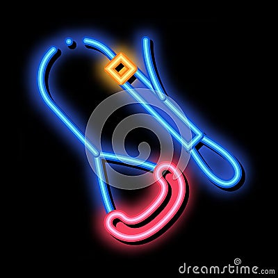 Alpinism Metallic Device With Handle neon glow icon illustration Vector Illustration