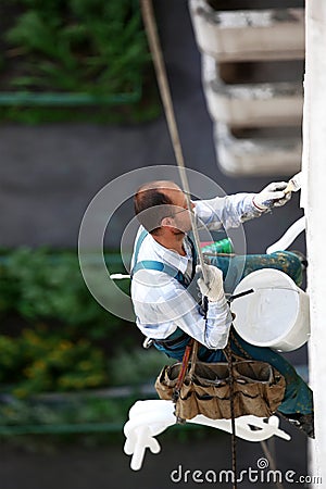 Alpinist worker Stock Photo