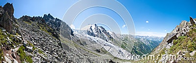 Alps, France (Fenetre d'Arpette) - Panorama Stock Photo