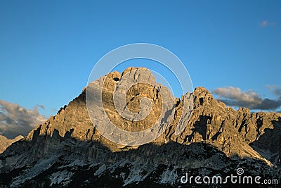 Alps at sunrise, Cortina D`ampezzo, Italy, Col de Varda Stock Photo