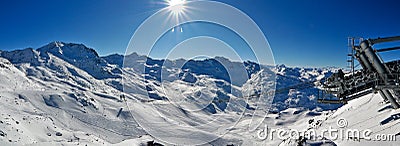 Alps Winter Panorama Stock Photo