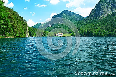 Alpsee lake at Hohenschwangau near Munich in Bavaria Stock Photo