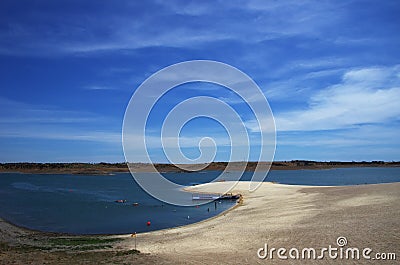 Alqueva lake, fluvial beach Stock Photo