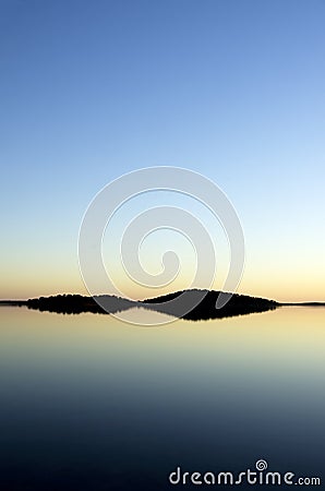 Alqueva lake at sunset. Stock Photo