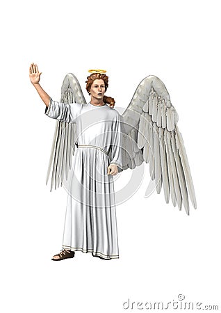 The Archangel Gabriel, 3D Illustration Stock Photo