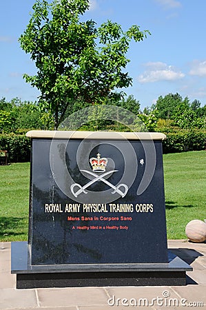 The Royal Army Physical Training Corps Memorial, Alrewas. Editorial Stock Photo