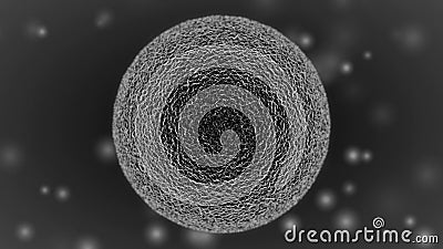 Greyscale Microscopic Dust Particle with Depth of Field Effect - 3D Illustration Stock Photo