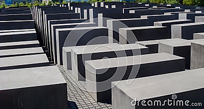 Historic buildings in Berlin: Memorial to the Murdered Jews of Europe Editorial Stock Photo