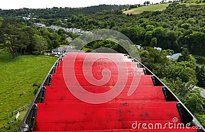 Isle of Man UK. The Laxey Wheel. Oldest working waterwheel in the world. Stock Photo