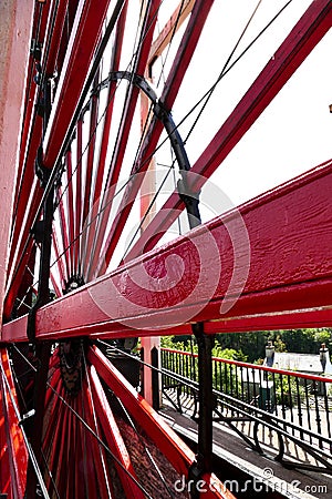 Isle of Man UK. The Laxey Wheel. Oldest working waterwheel in the world. Stock Photo
