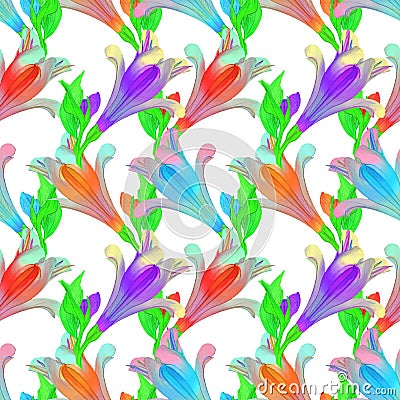 Alstroemeria. Seamless pattern texture of flowers. Floral Stock Photo